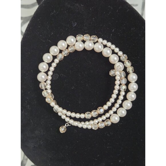 Touchstone Crystal By Swarovski Pearl Wrap Bracelet - Picture 6 of 9